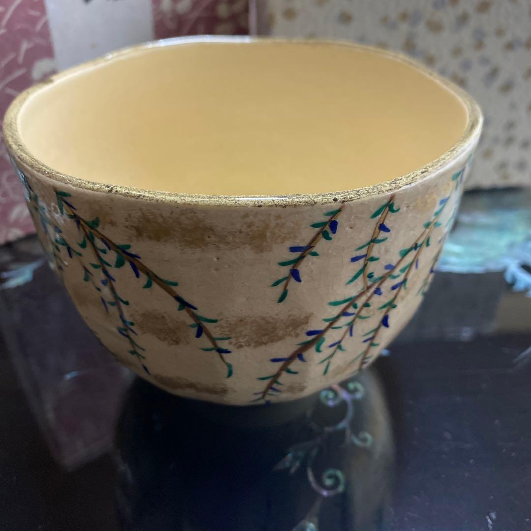 沖野和香　乾山・柳模様 抹茶茶碗