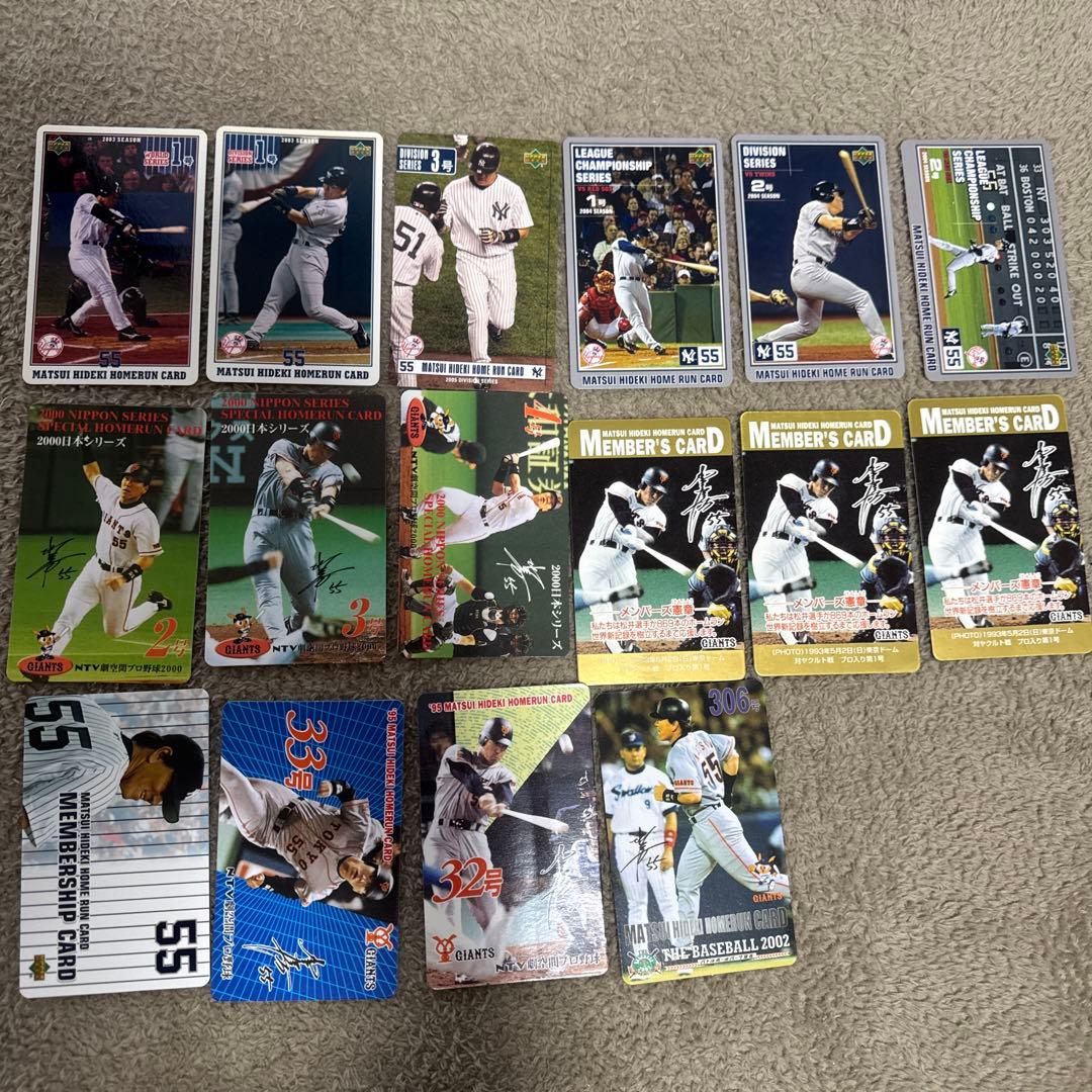 松井秀喜ホームランカード24〜379/390〜407号、 記念カードなどアソート