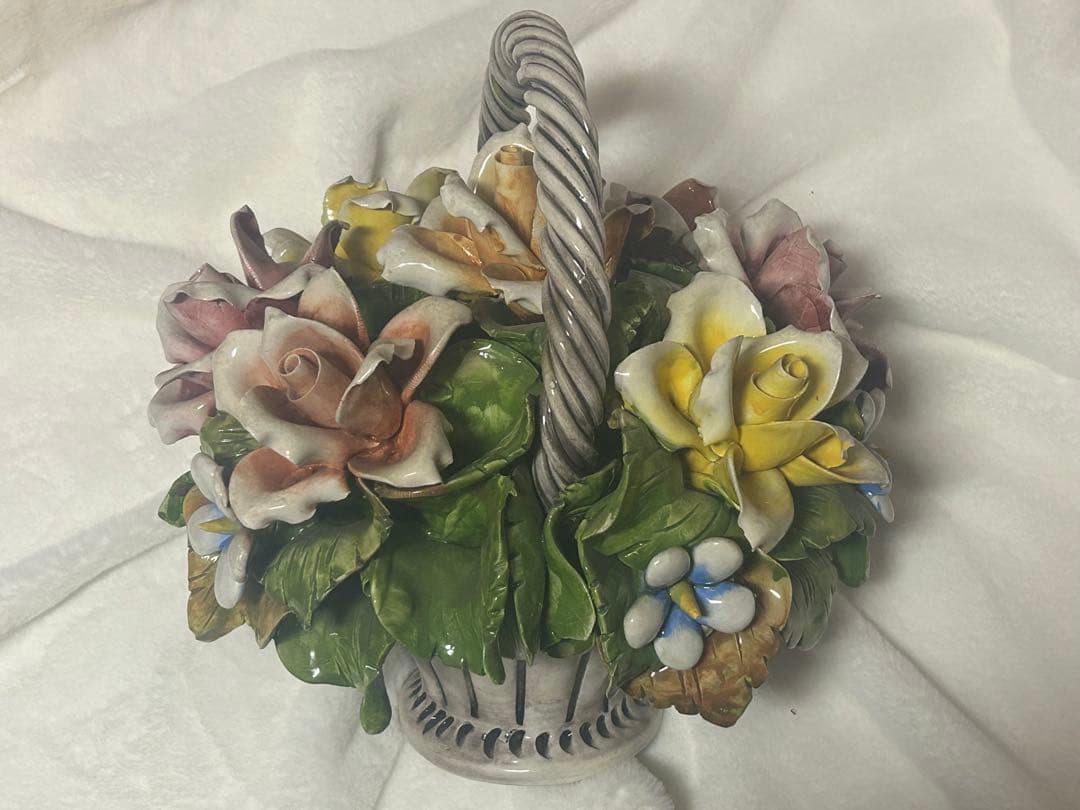 イタリア 花かご 陶器