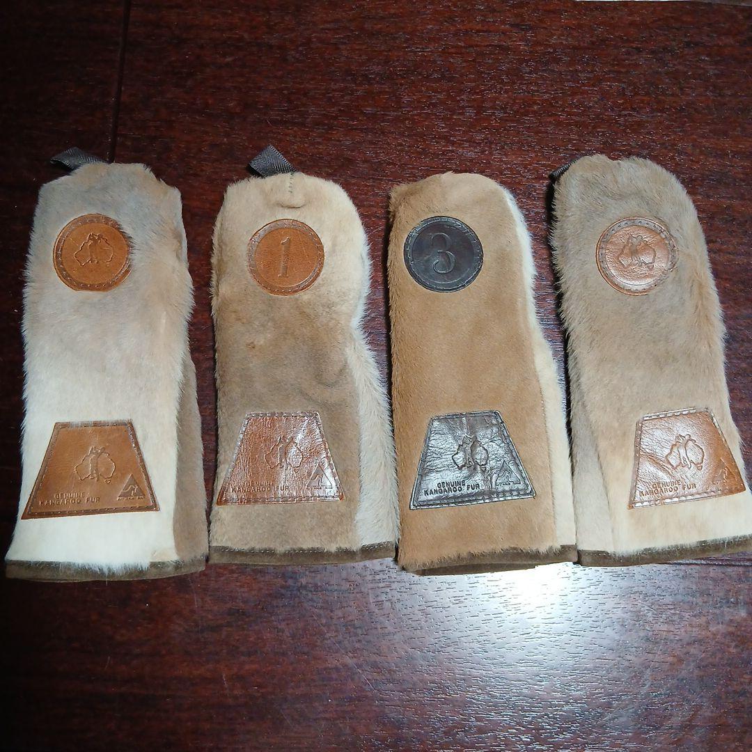 カンガルー毛 ゴルフクラブカバー 4個セット