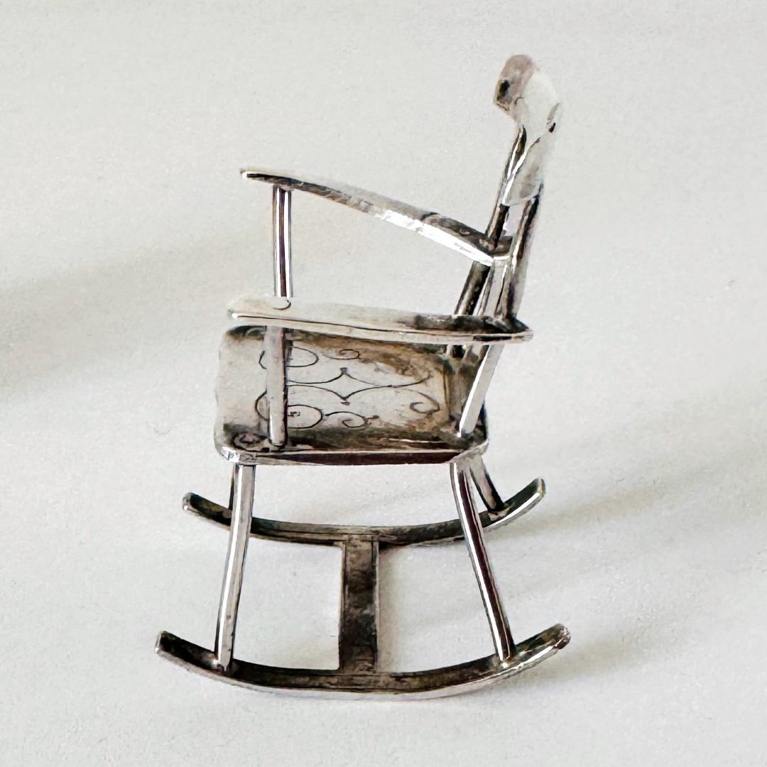 1977年★英国★アンティーク/純銀製/ミニチュア椅子/イギリス/925/
