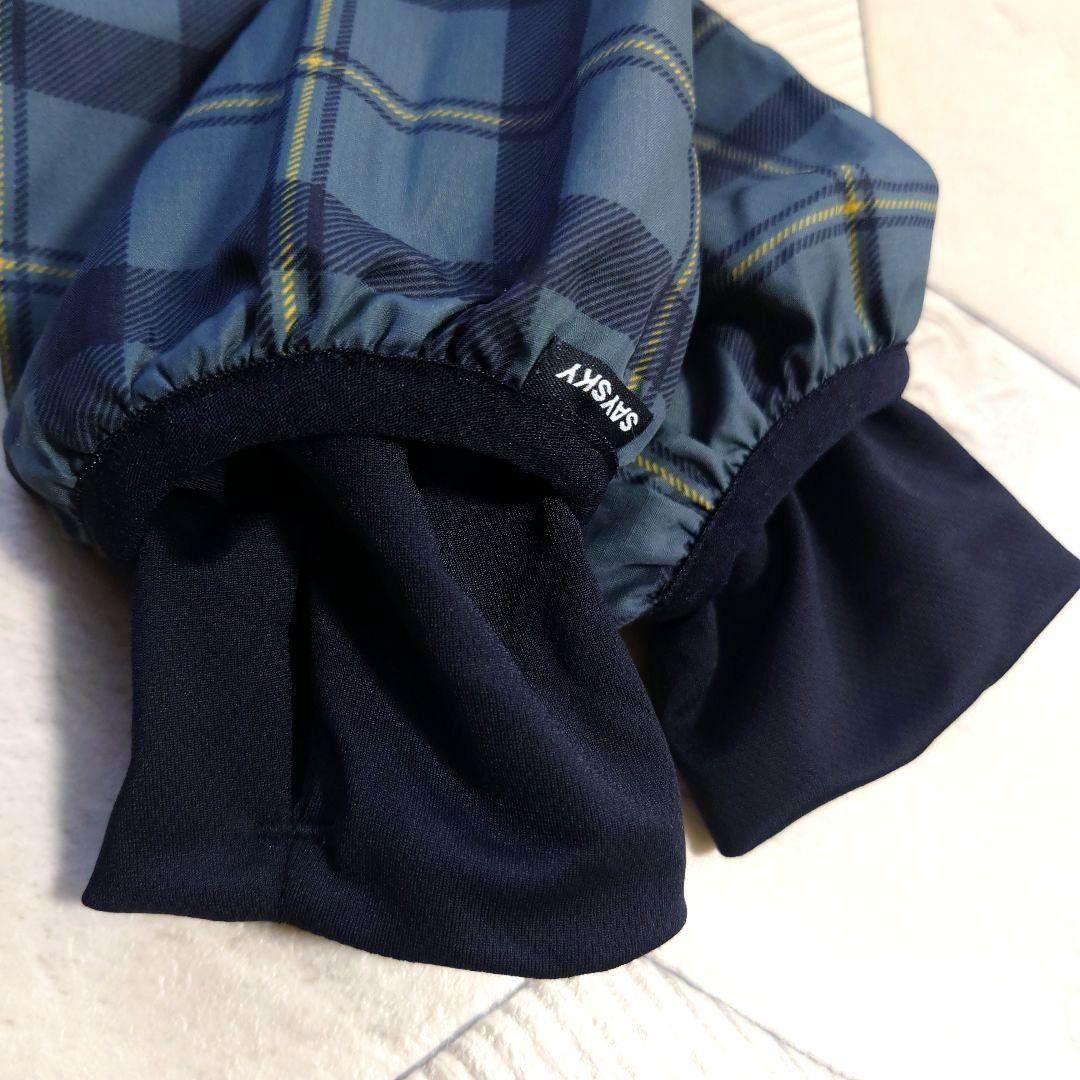 極美品 SAYSKY ランニングジャケット チェック柄 ナイロンパーカー