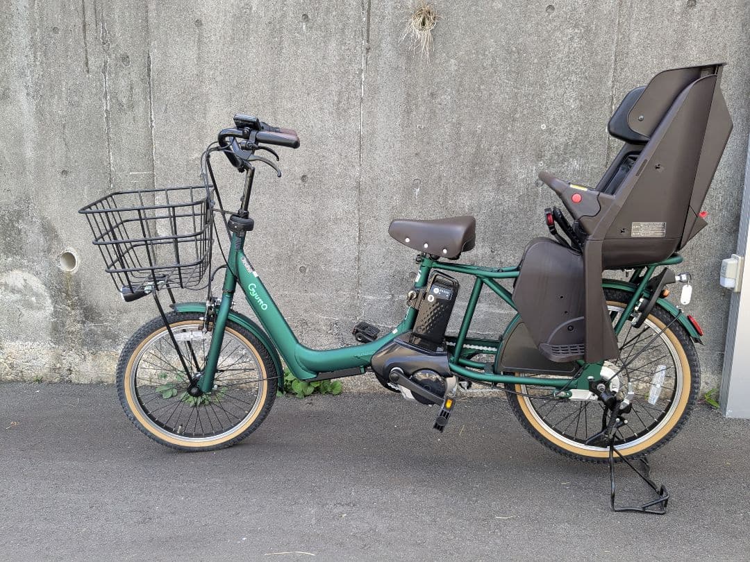 電動アシスト自転車 ギュットgyutto チャイルドシート付き グリーン