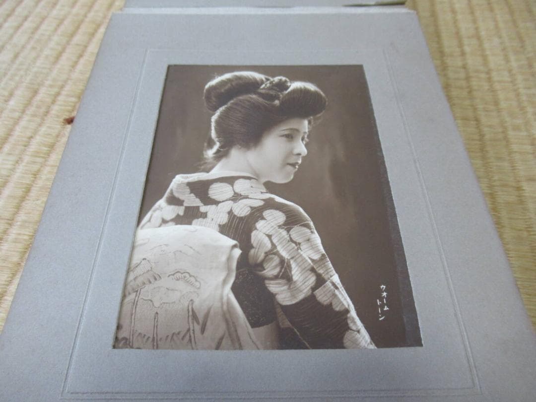 非売品 大正時代◆「オリエンタルの印画紙」美人サンプル生写真30枚収納アルバム帖