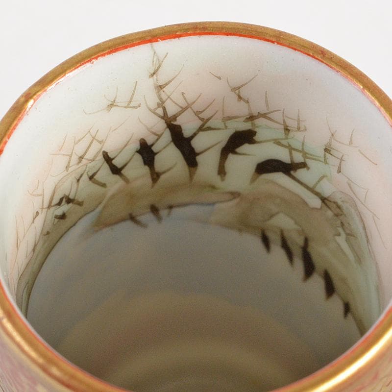 九谷焼　色絵金彩　加賀国　デミカップ　谷口製　酒杯　2点　合せ箱　V　R7000