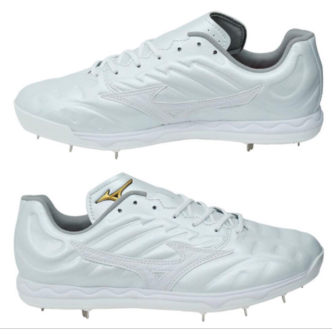 【球速が上がるスパイク】ミズノプロ 野球白スパイク 投手向け スピードレボ プロ