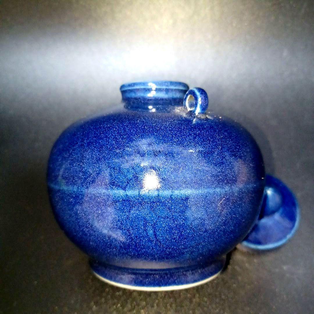 明　瑠璃釉双糸壺　中国古美術