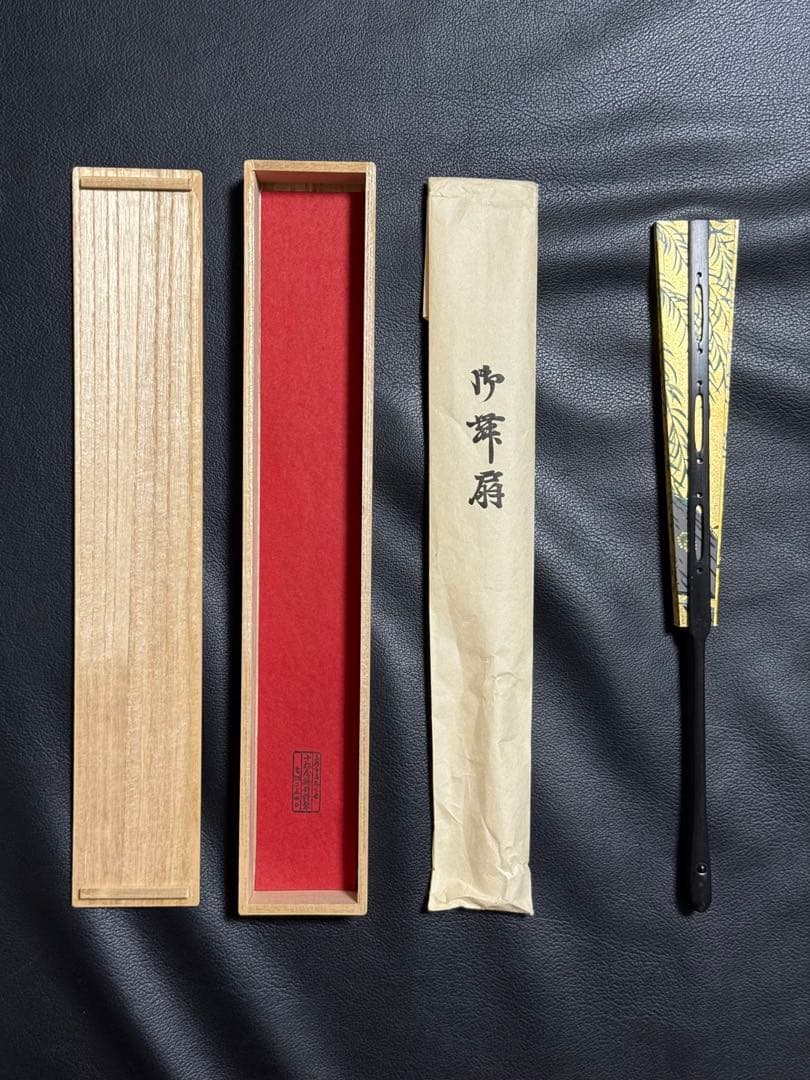 扇子　33cm 十松屋福井扇舗　老女扇　柳橋白鷺図　仕舞扇　能楽　着物