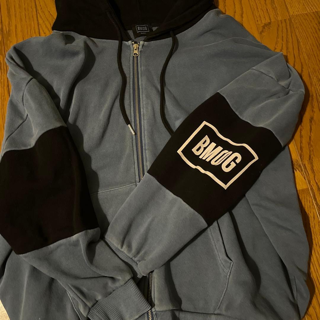 BMSG ジップアップフーディ グレー/ブラック