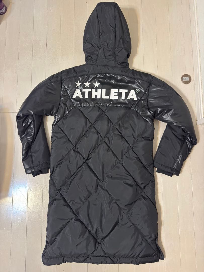ATHLETA ベンチコート 黒 キルティング　使用回数1回