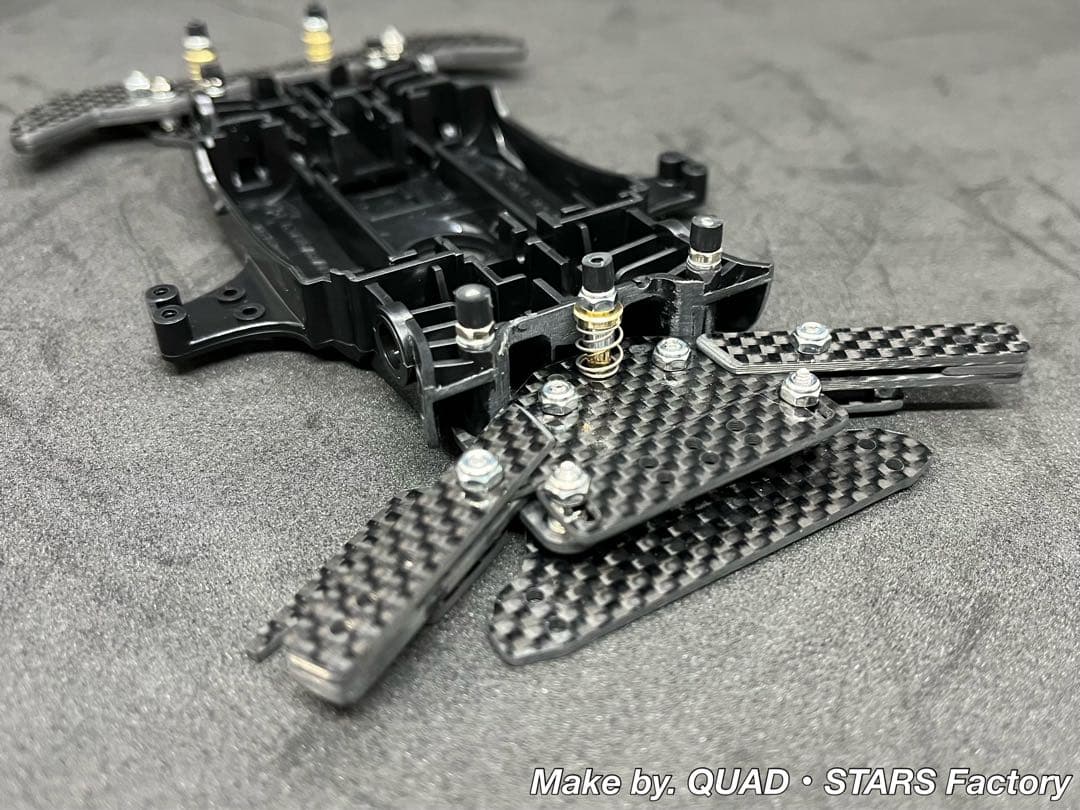 【ミニ四駆・MA用】2軸ATリジットバンパー＋1軸リヤアンカー　フルカーボン