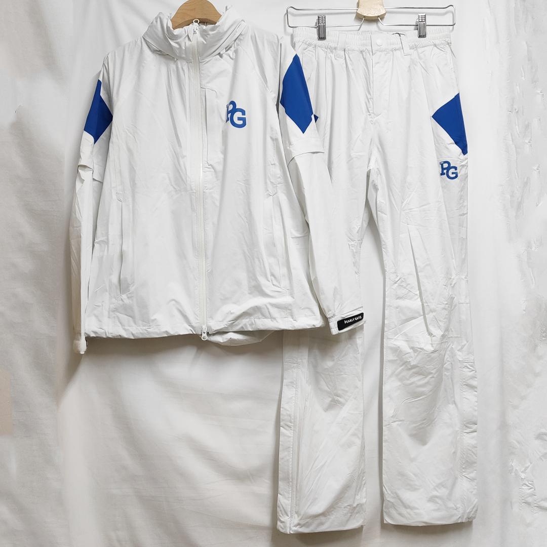 ○★新品未使用 パーリーゲイツ リップストップレインスーツ上下セット ホワイトS