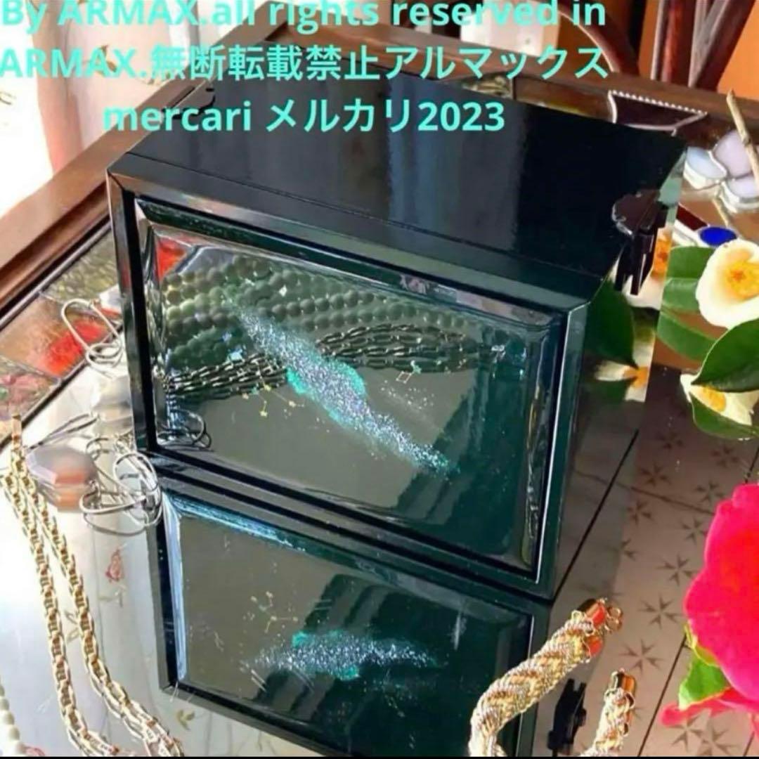 2245様感謝‼️JAPAN輪島螺鈿蒔絵「銀河-翠と紅」器局形宝石箱2点箱入