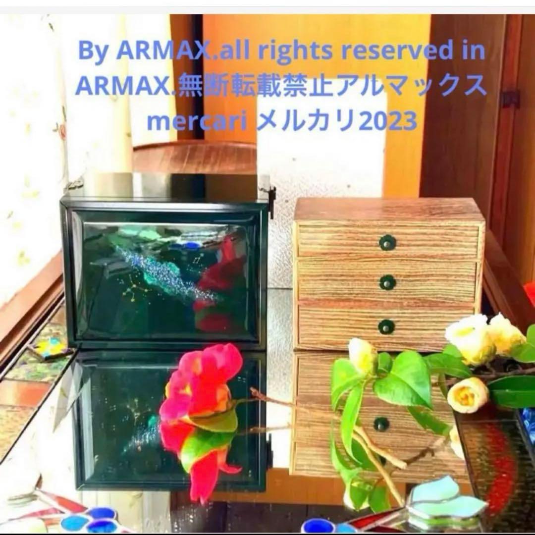 2245様感謝‼️JAPAN輪島螺鈿蒔絵「銀河-翠と紅」器局形宝石箱2点箱入