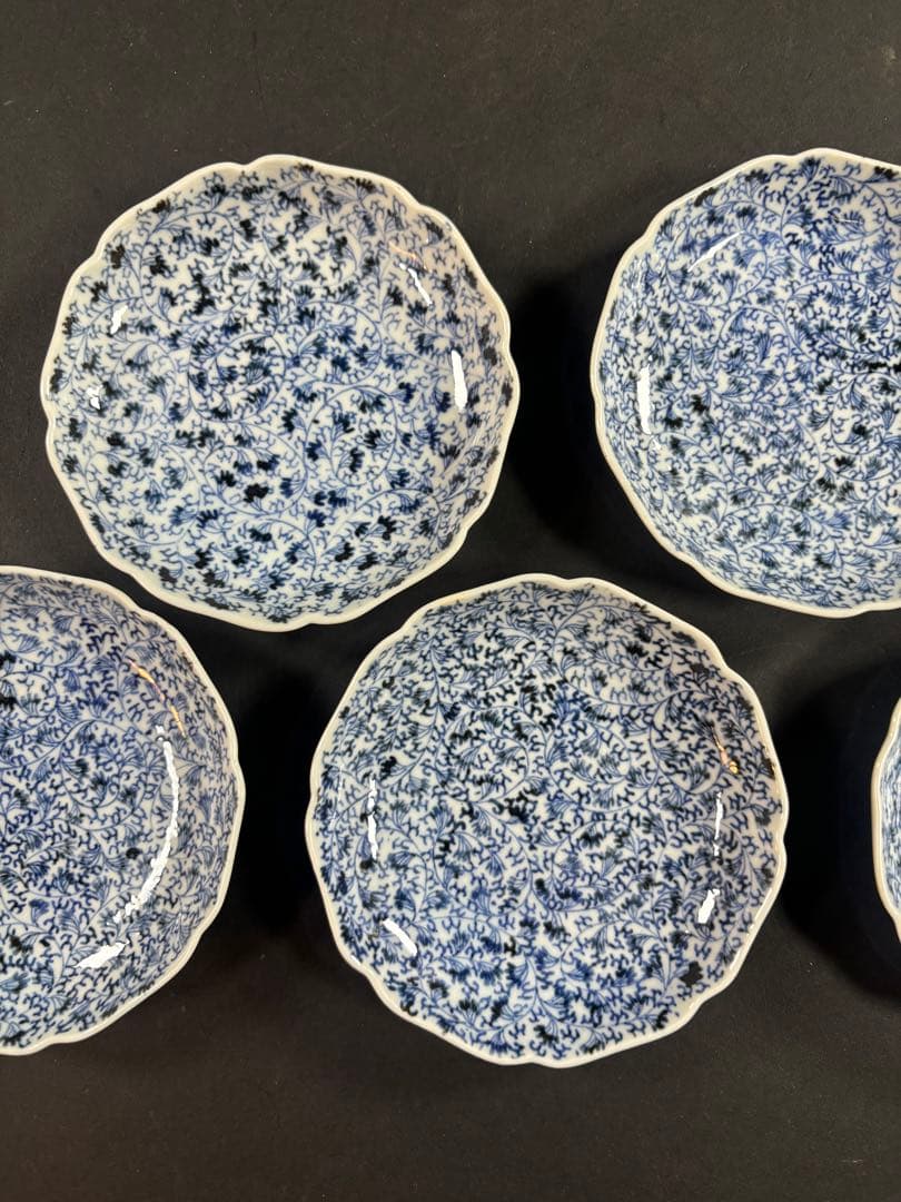 150 伊万里　古伊万里　花唐草　唐草　小皿　5枚