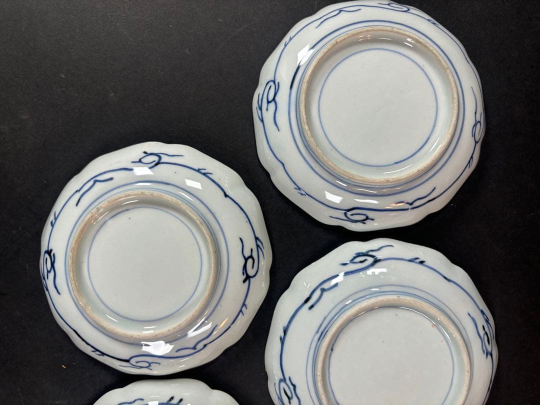 150 伊万里　古伊万里　花唐草　唐草　小皿　5枚