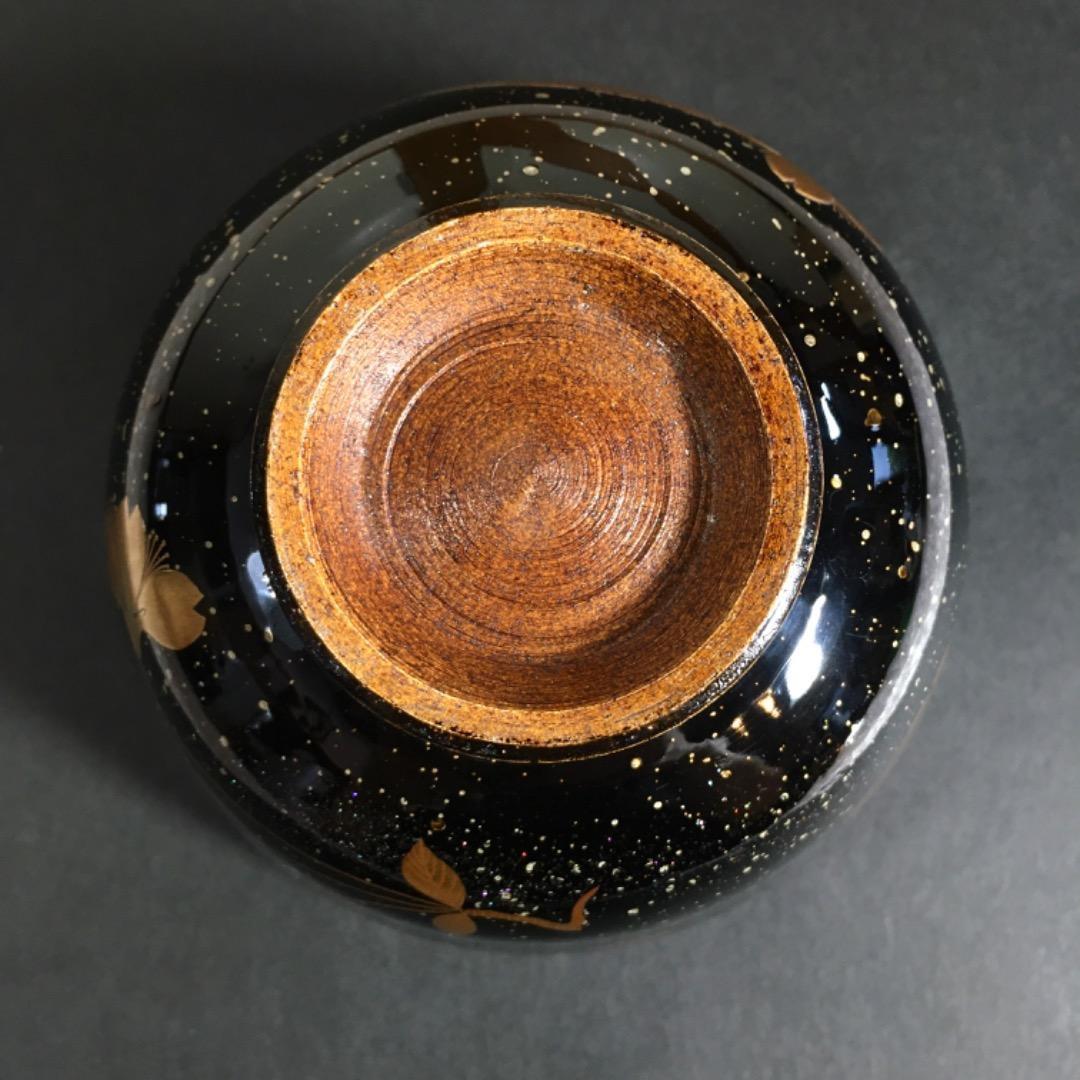 【三代目春斎】前端春斉 雪月花 陶漆漆器 茶碗 陶器