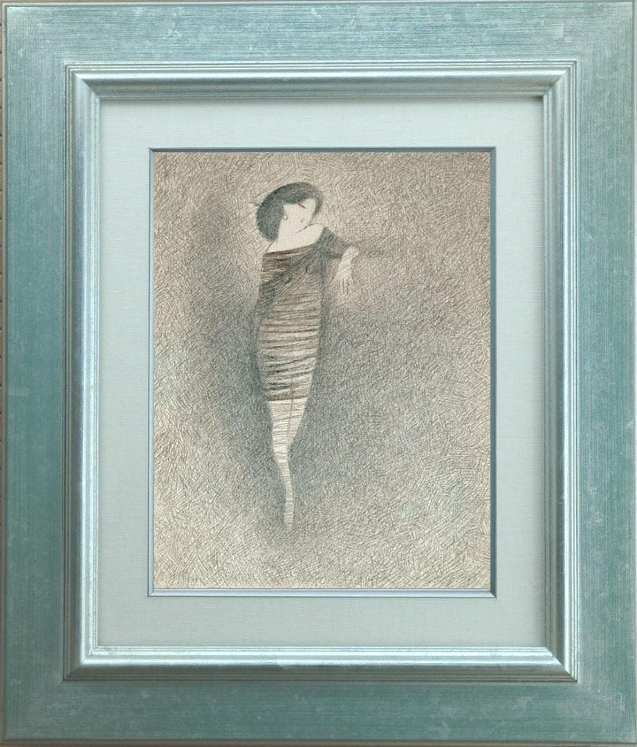 油絵 菅家令子 絵 絵画 インテリア 額付(白) F3-010111 人物 女性