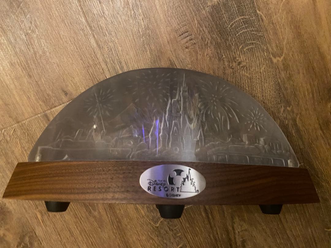 ディズニー リゾートライト付き　オブジェ　記念　照明　ガラス　シンデレラ城