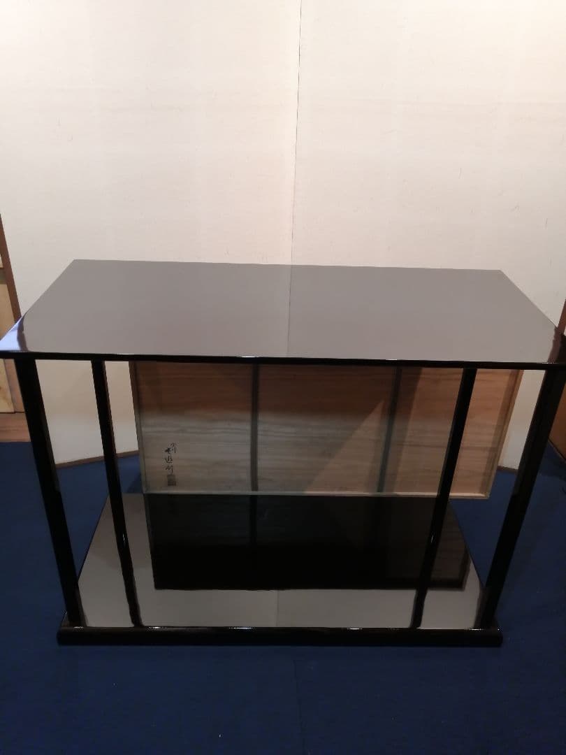 【茶道具】黒台子　真塗黒真台子　裏千家　淡々斎箱・直判　塗師長遊斎作　台子32