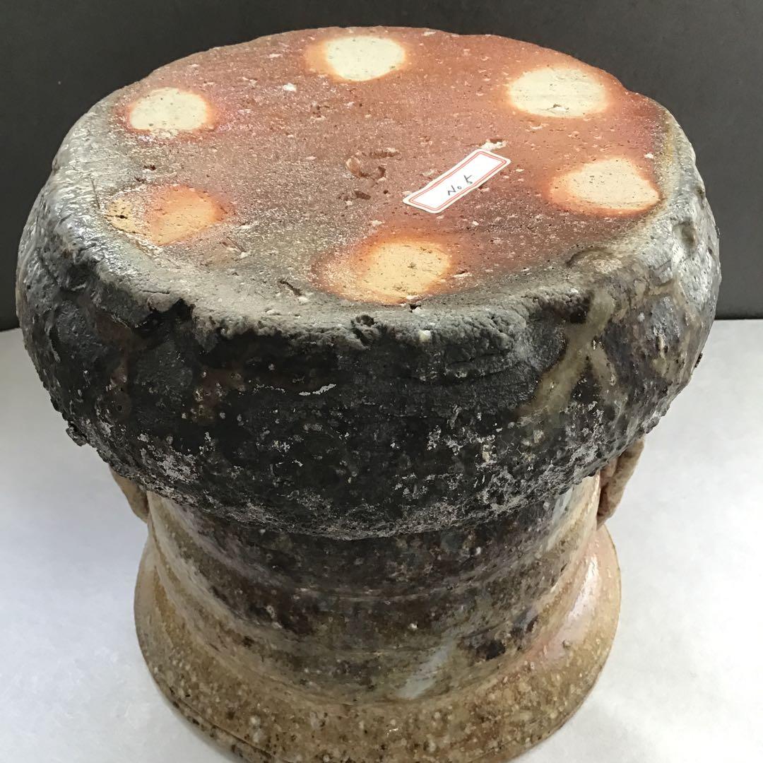 茶道具　水指　信楽耳付水指　四代高橋楽斎作　栞　共箱　S107MS