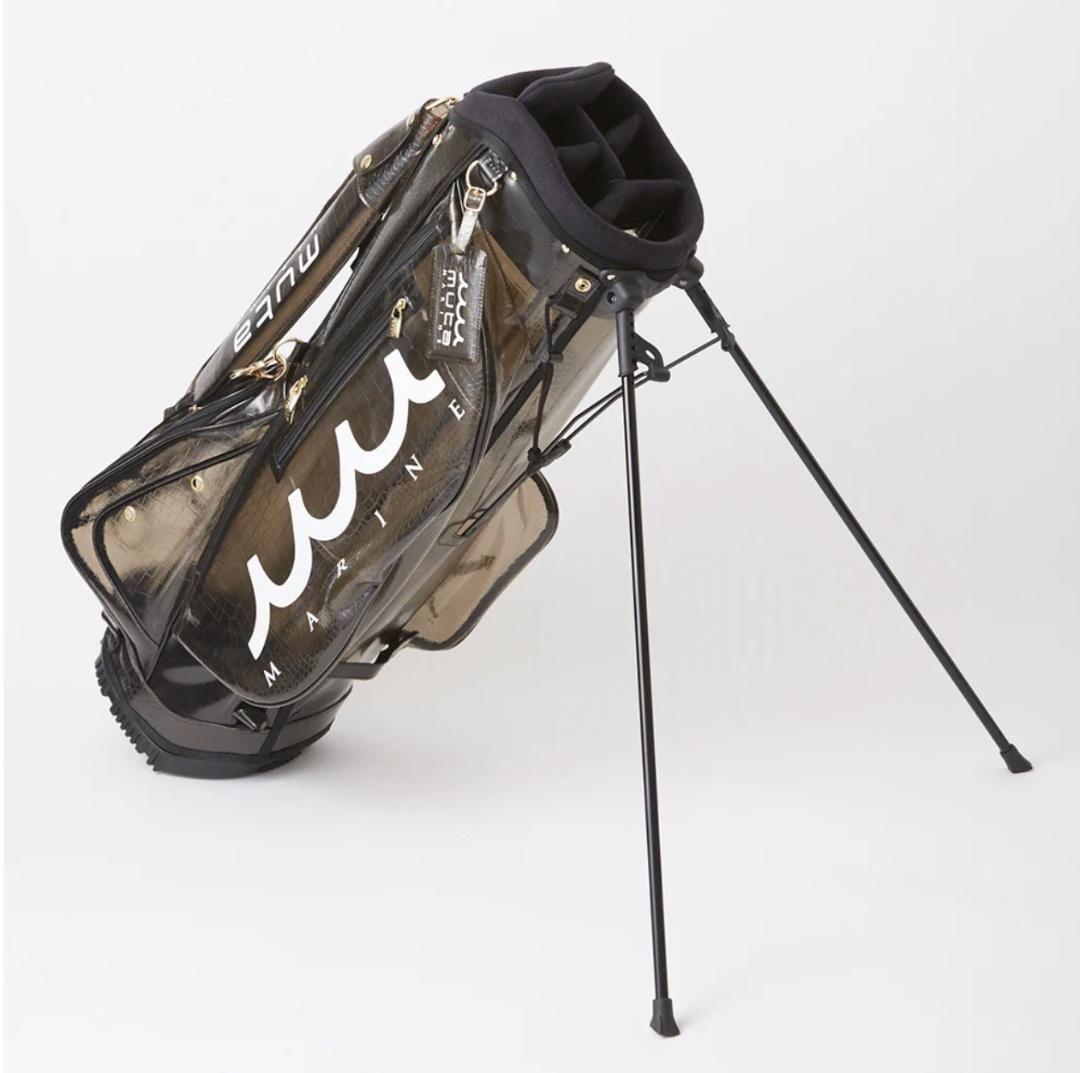 キャディバッグ エンボスクロコ クリア 黒 新品 ムータマリンゴルフ