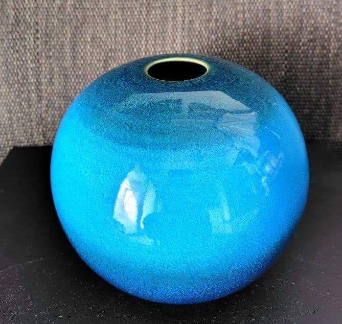 碧青釉　壺　木村芳郎