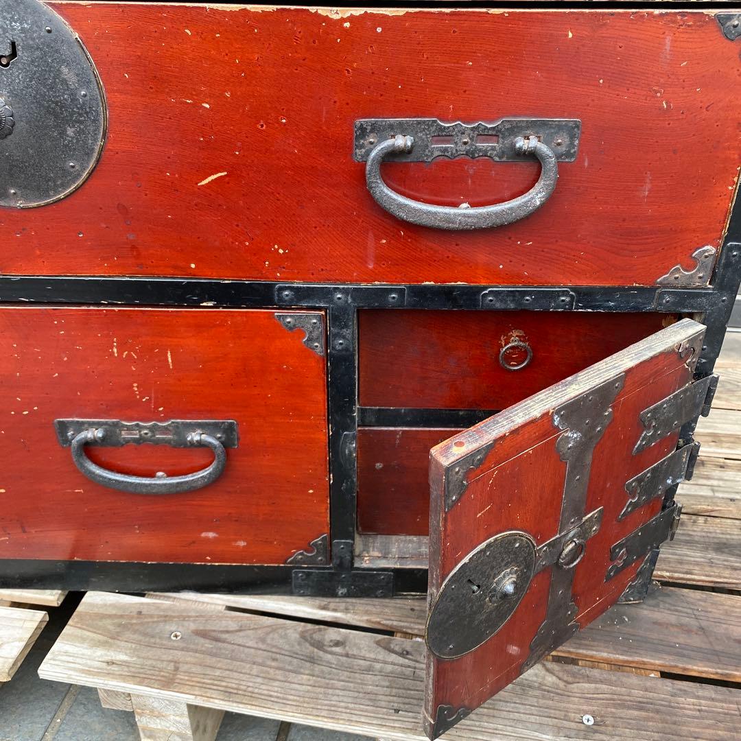 時代物 桐箪笥 二段 アンティーク 明治 骨董品 古家具 インテリア