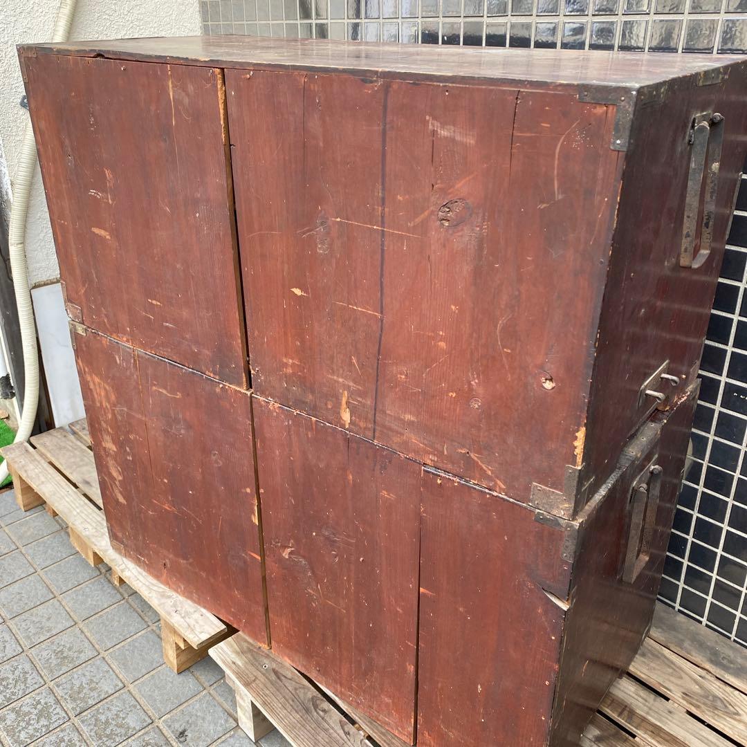 時代物 桐箪笥 二段 アンティーク 明治 骨董品 古家具 インテリア