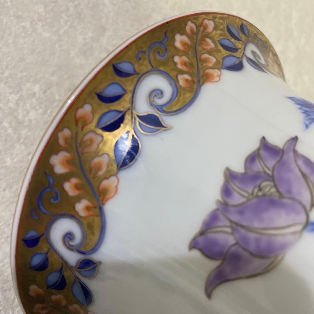 明治時代　オールド初期香蘭社　金彩牡丹染錦花瓶