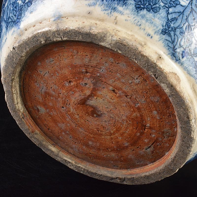 瀬戸焼　古瀬戸染付　菊文　壷　M　R7323F