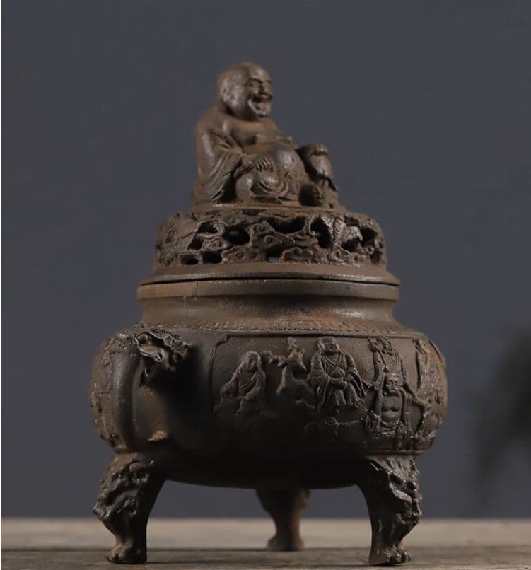 鉄器 十八羅漢香炉 祠に 奉ります 鉄香炉 工芸品美術品 置物