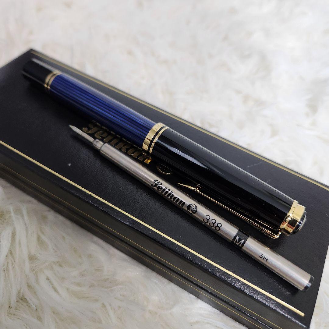 【ほぼ新品】ペリカン　ローラーボール　スーベレーン　Ｒ８００　青縞