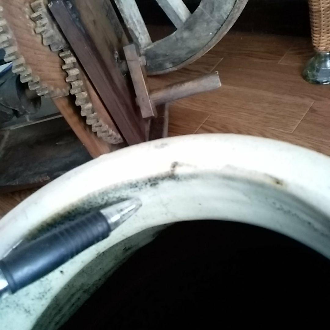 明治〜江戸期辺りの古信楽焼壺/すだれ茶壺