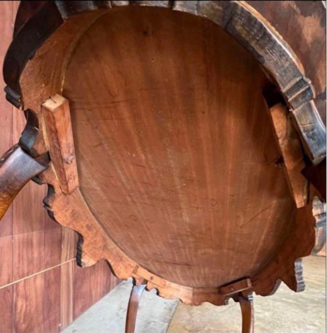 【匿名配送】猫足 楕円形★センターテーブル★彫 テーブル★アンティーク