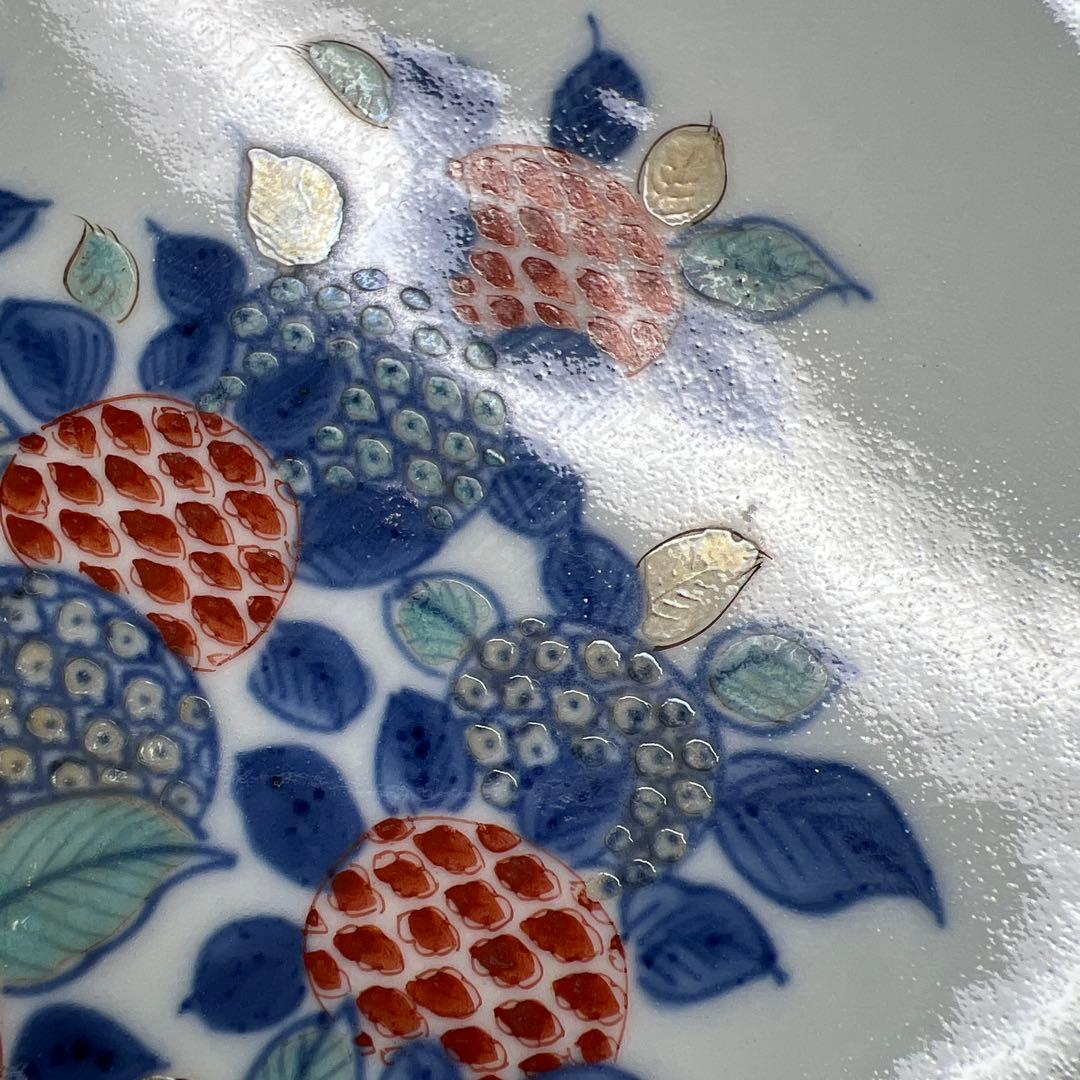 江戸後期〜明治初期　色鍋島中皿10枚　木箱付　直径約15㎝東Y7-0723⭐︎2F