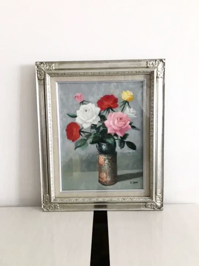 新品未使用品　岡　鈴さん　油彩画　F6額縁入り