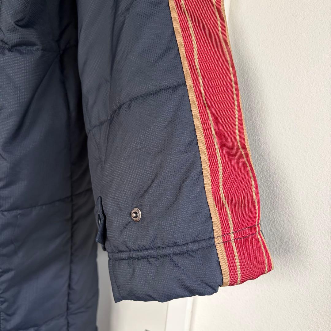 【美品】NIKE ナイキ ベンチコート Lサイズ グレー×レッド フード付き