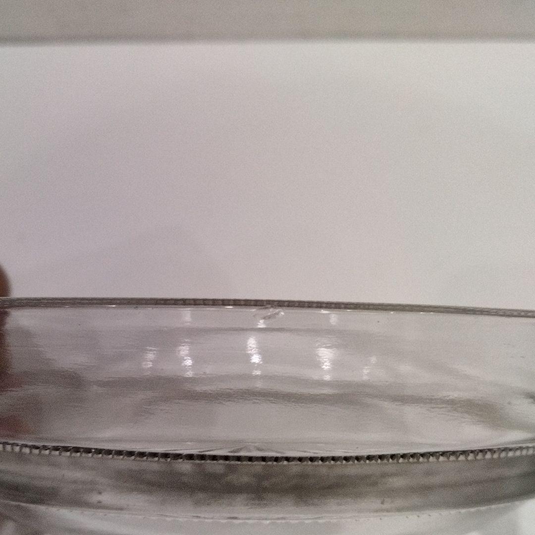 R392 江戸期 義山切子 円形小皿 5枚 ギヤマン ガラス　H