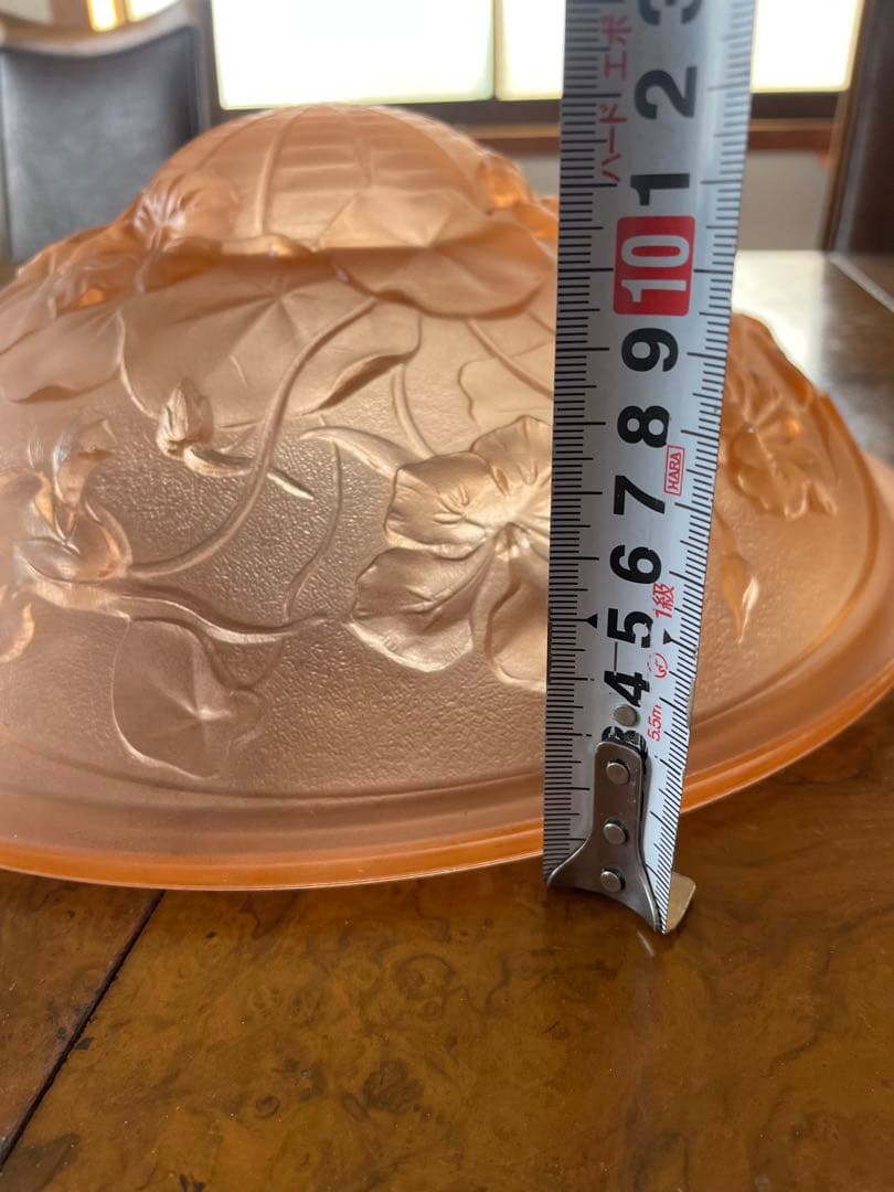 アールデコ　フロストガラス　吊り下げライトのガラス① ピンク