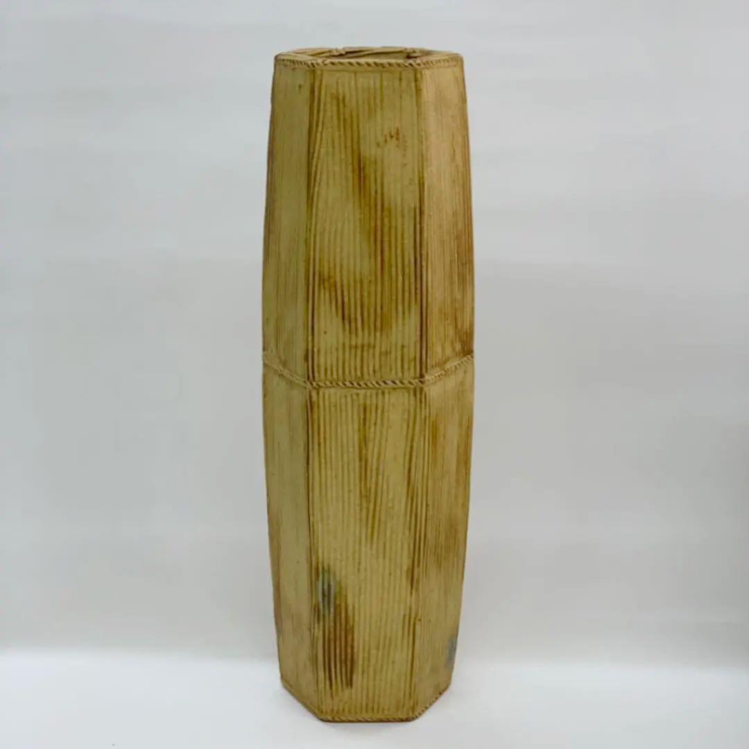 【花入12】黄瀬戸　六角槌形　高さ31㎝