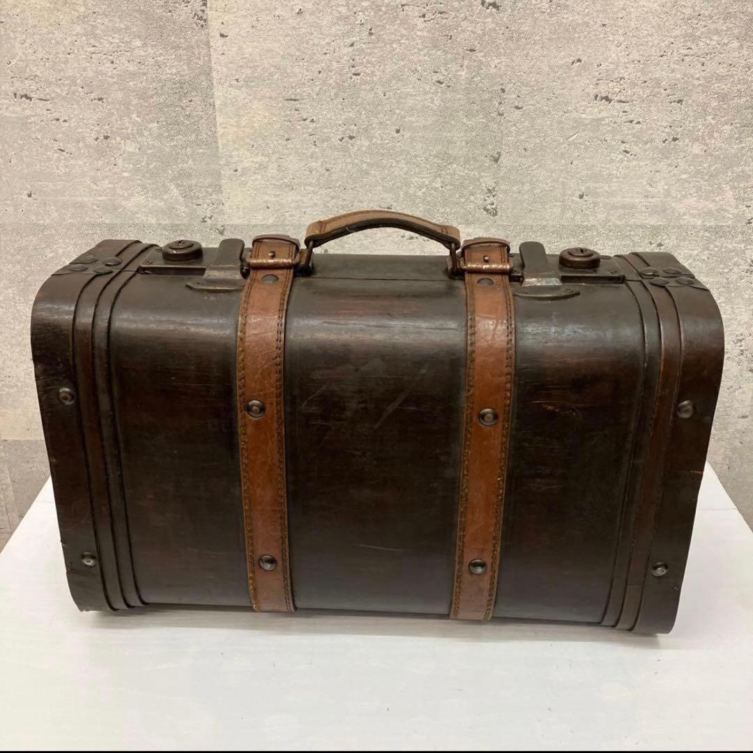 アンティーク 木製 ウッドトランク 木製スーツケース ダークブラウン