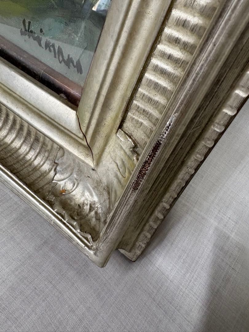 「睡蓮」　島野重之　絵画　風景画 花 油彩画　日展