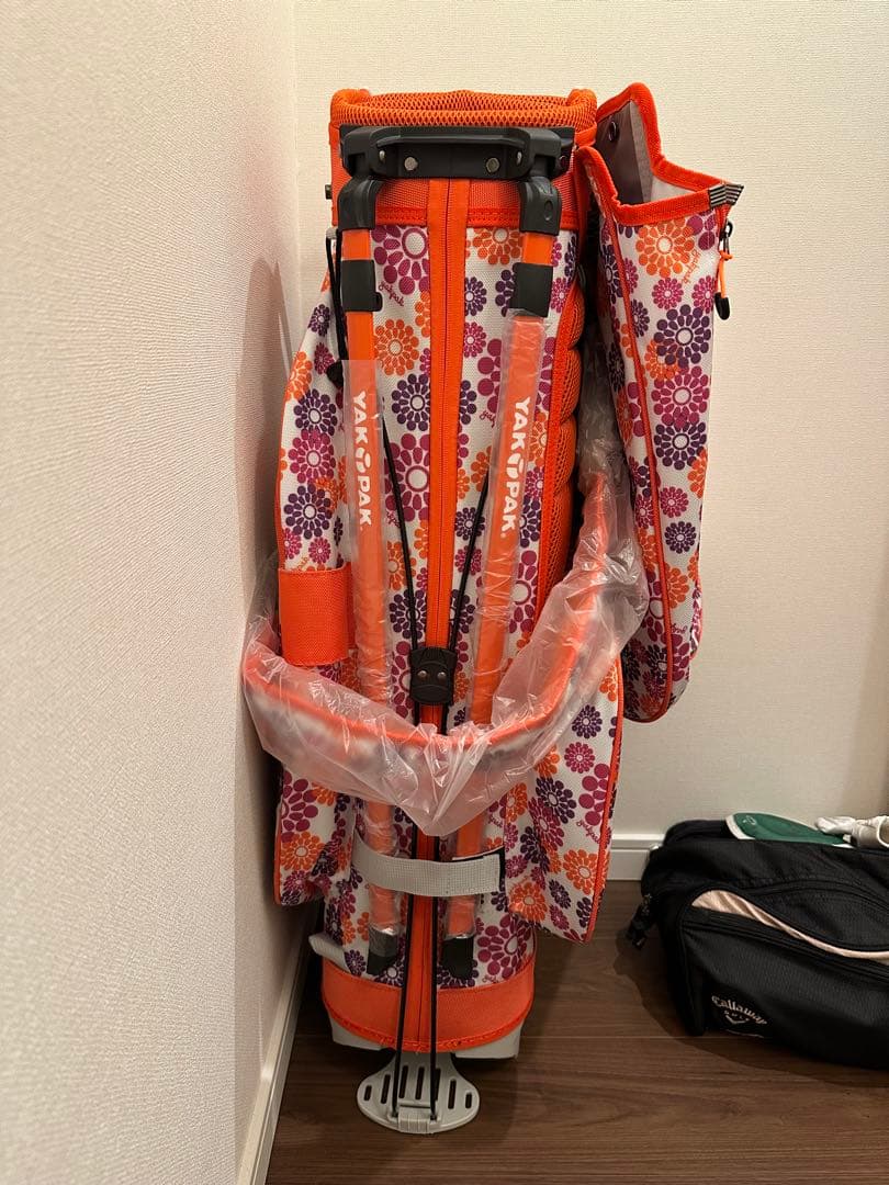 YAKPAK GOLF オレンジ 花柄 フラワー　キャディバック
