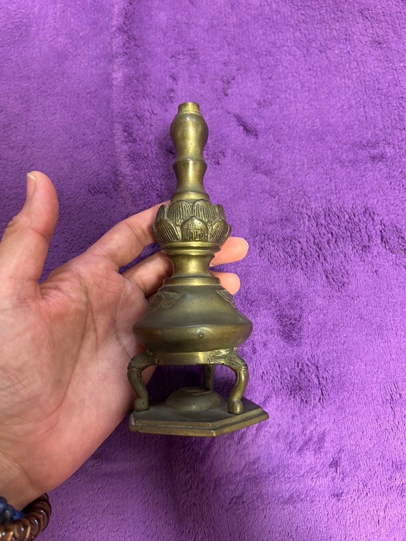 金属工芸 ロウソク立て 仏具 仏教美術 インテリア オブジェ