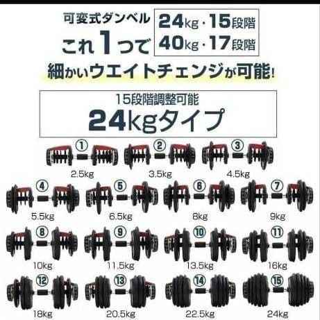 調整式ダンベル ② 24kgタイプ
