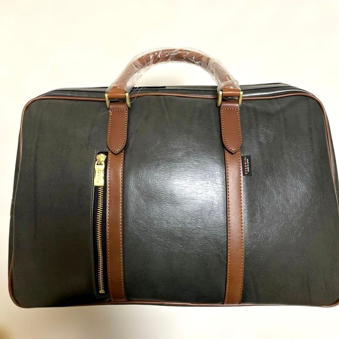 【新品タグ付】EVERWINエバウィンボストンバッグカーキ日本製
