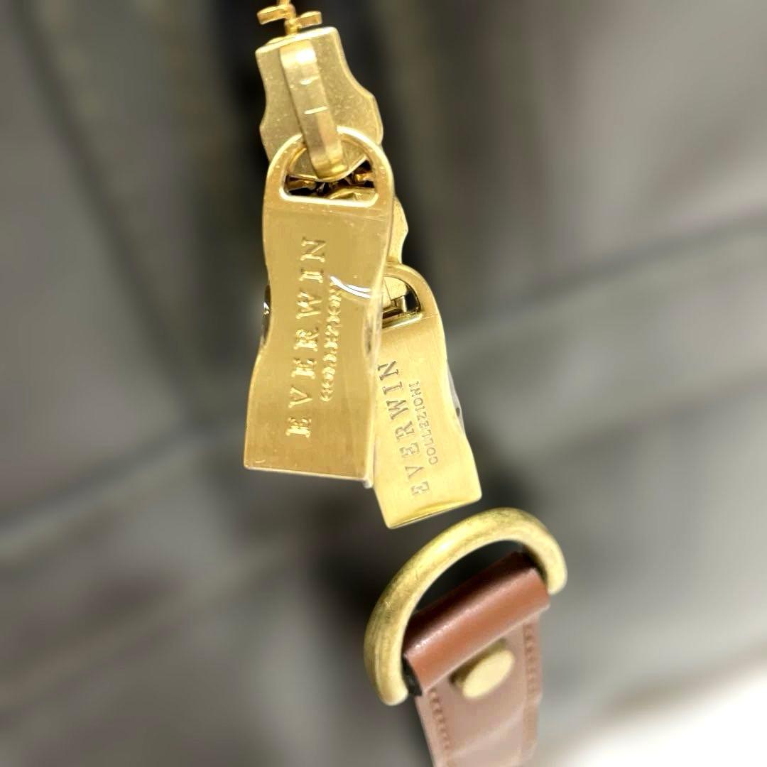 【新品タグ付】EVERWINエバウィンボストンバッグカーキ日本製