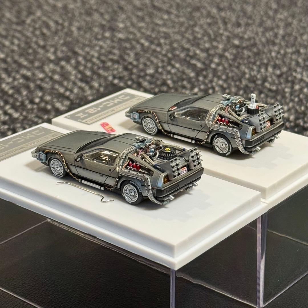 デロリアン Ⅰ&Ⅱカスタム品 1/64 MJモデル バックトゥザフューチャー