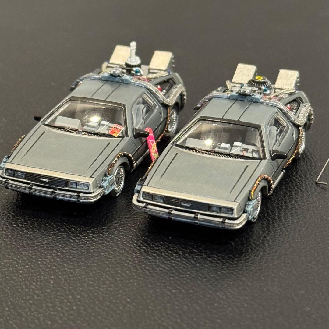 デロリアン Ⅰ&Ⅱカスタム品 1/64 MJモデル バックトゥザフューチャー